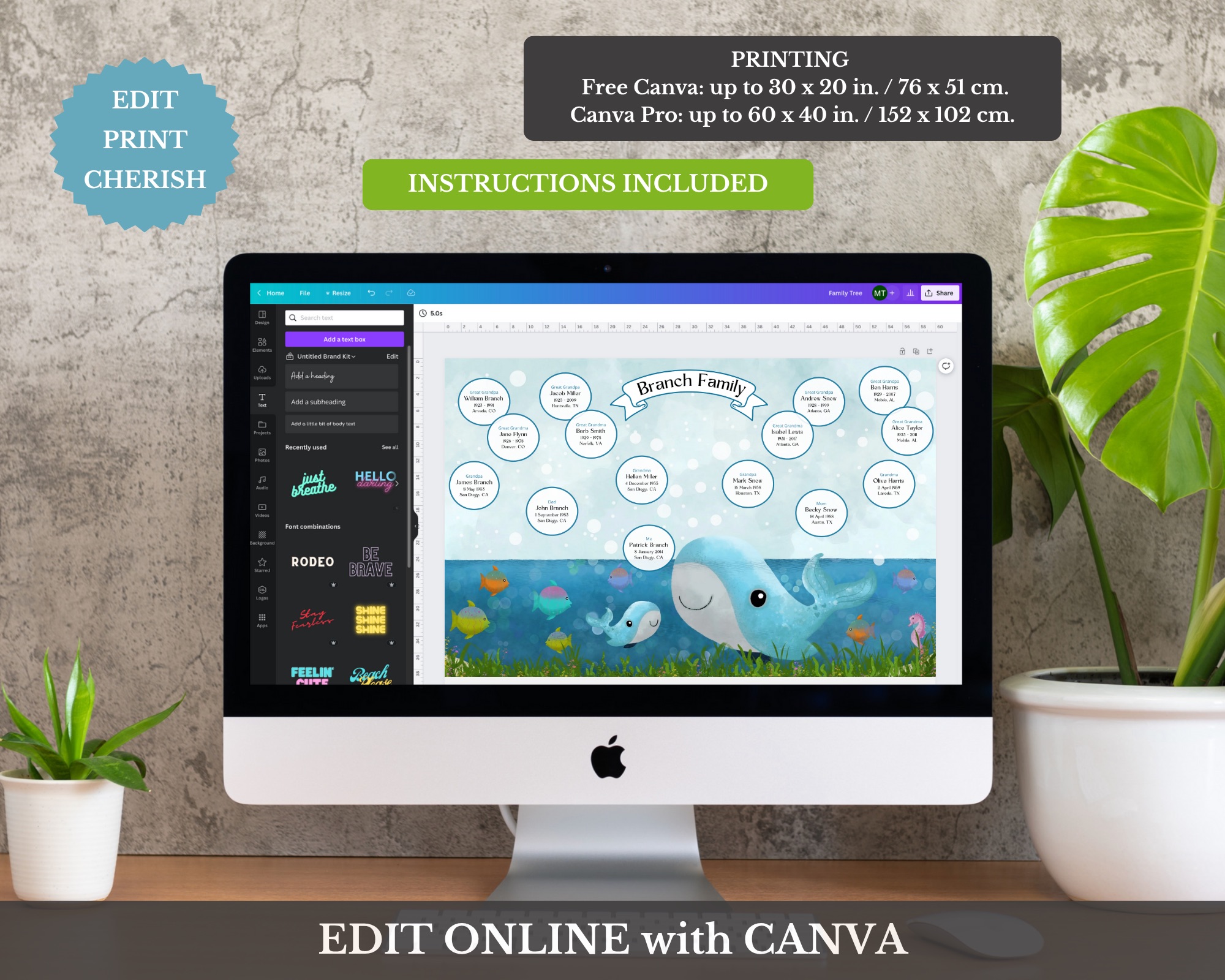 4 Generation Family Tree Template 4 generation family tree chart printable template