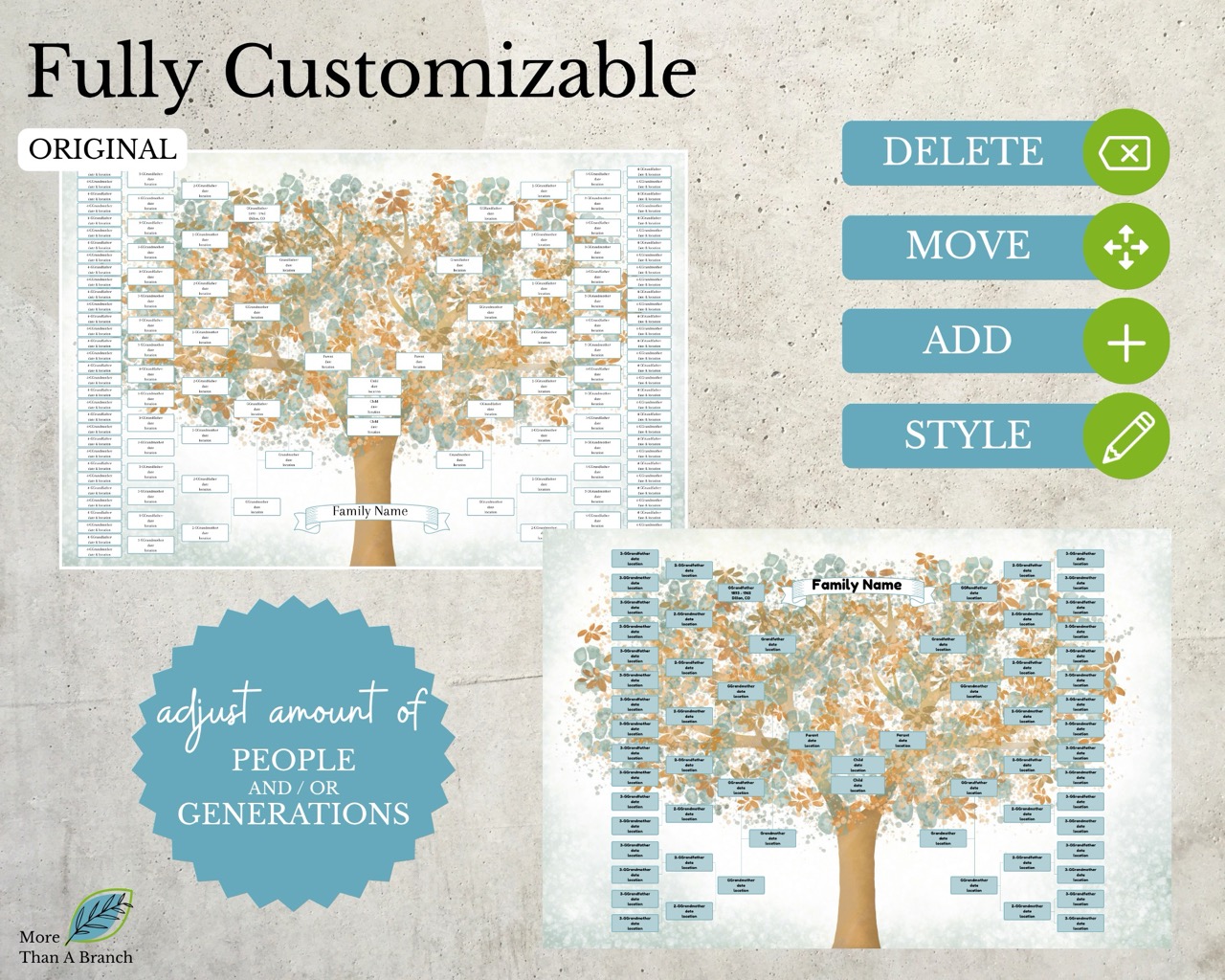 7 Generation Genealogy Canva Chart