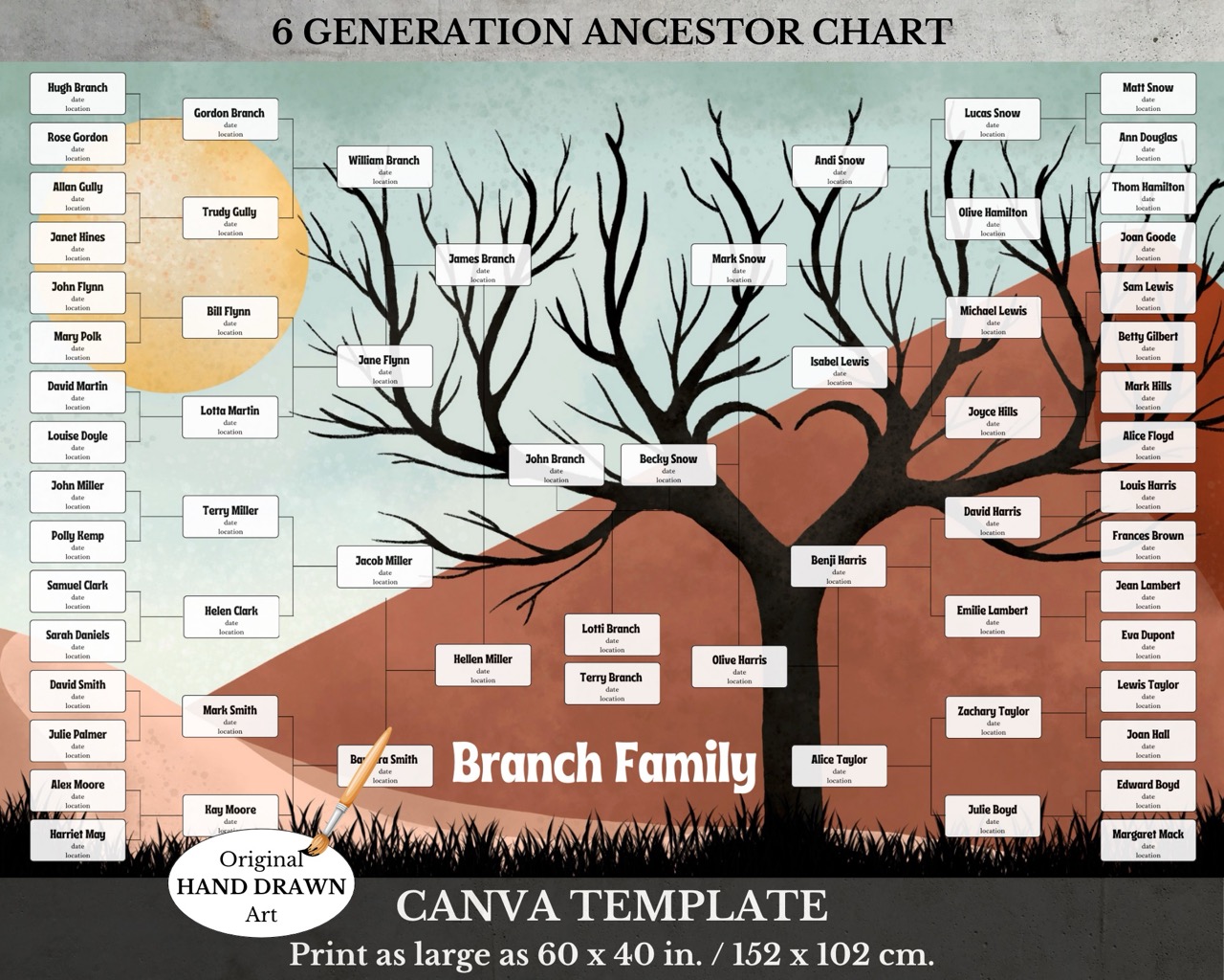 6 Generation Family Tree Chart