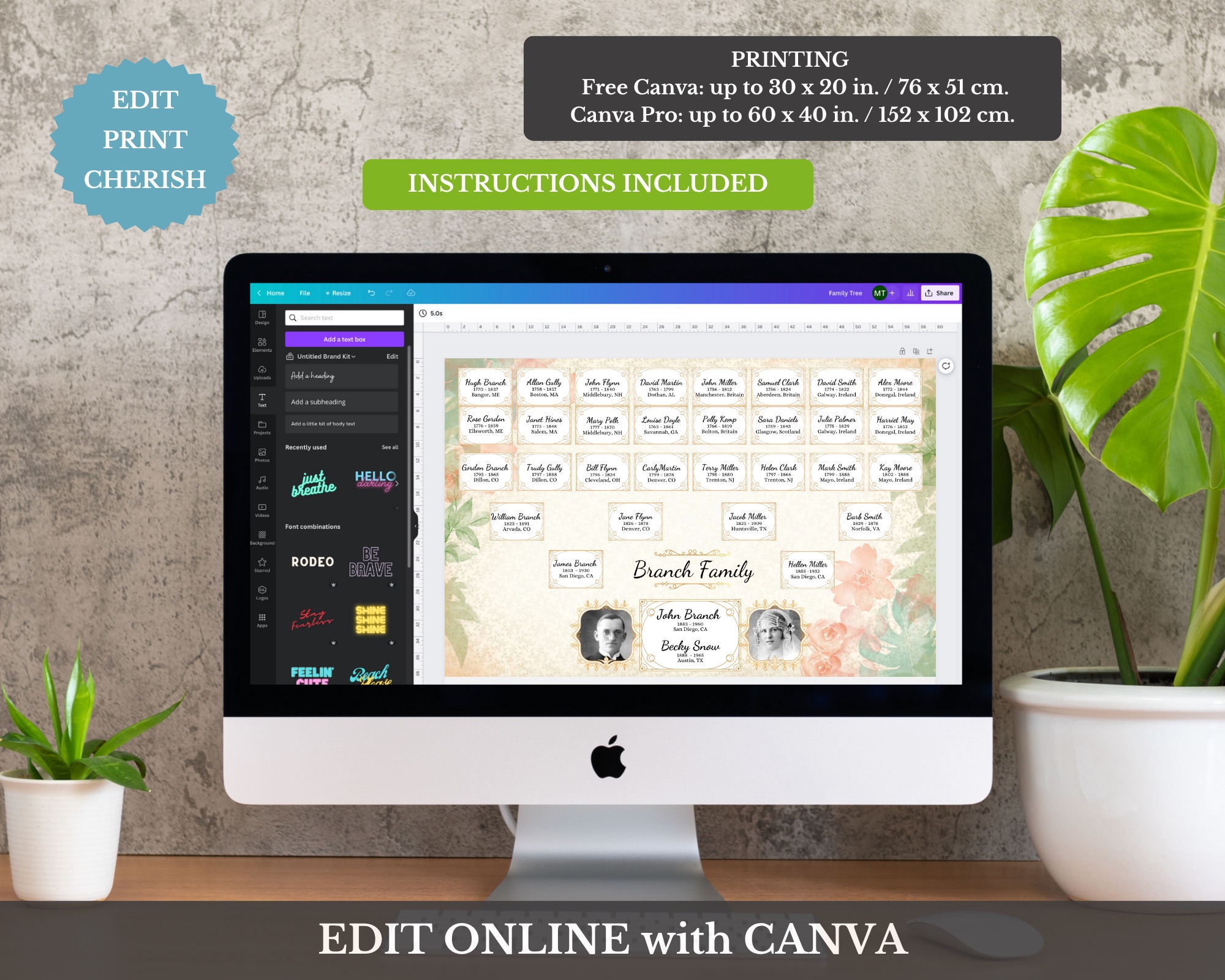 Family Tree Canva Template