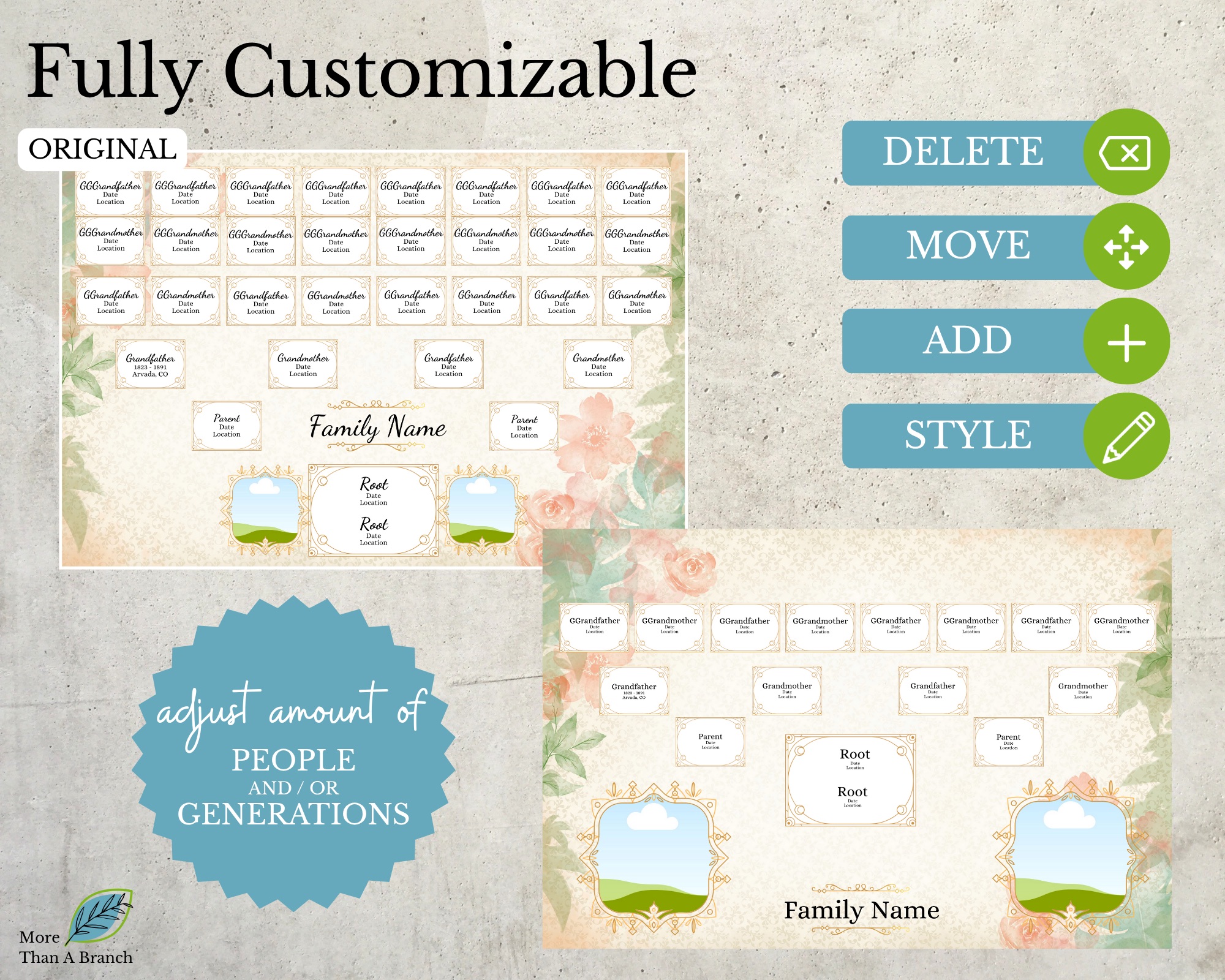 Family Tree Canva Template