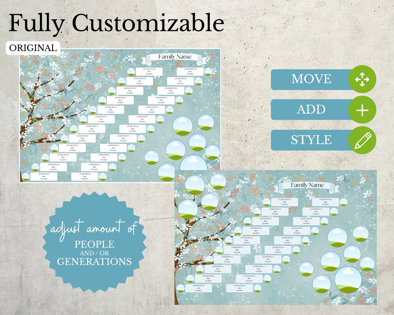 12 Generation Lineage Family Tree