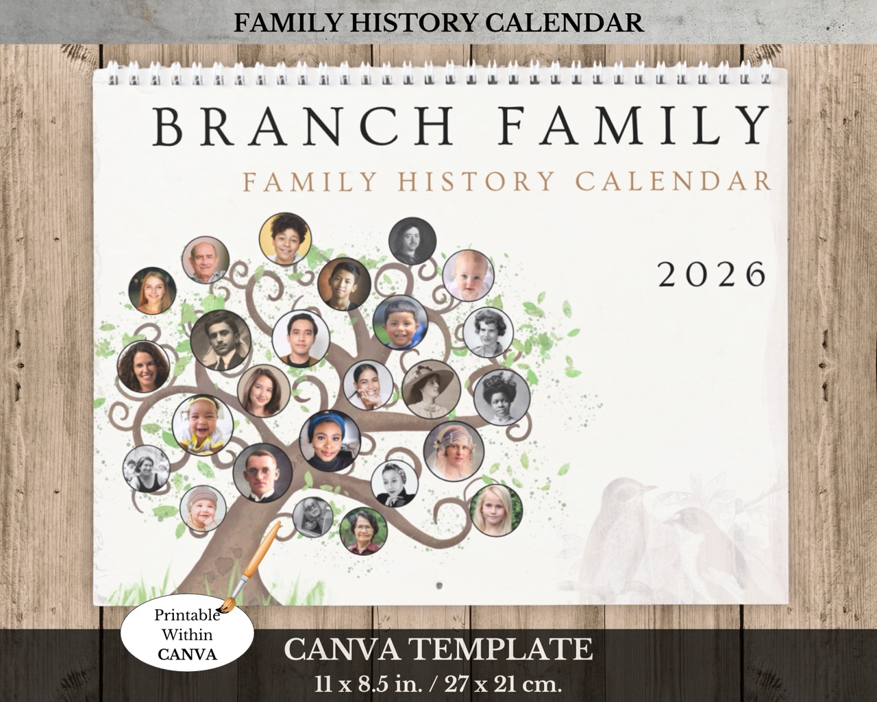 Canva Family History Calendar