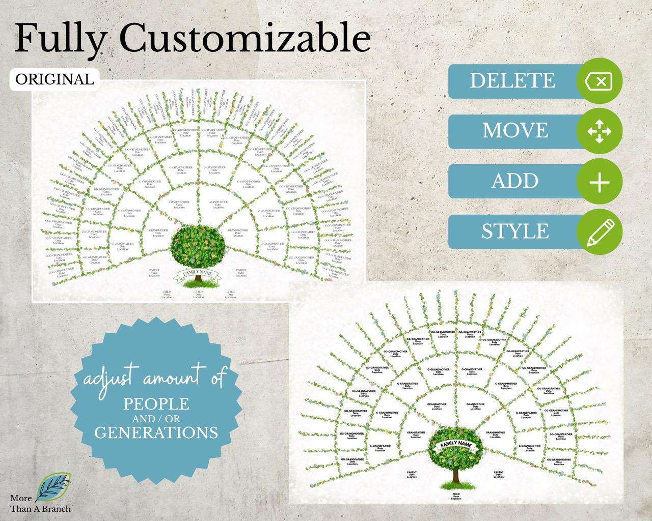 6 Generation Family Tree Fan Chart