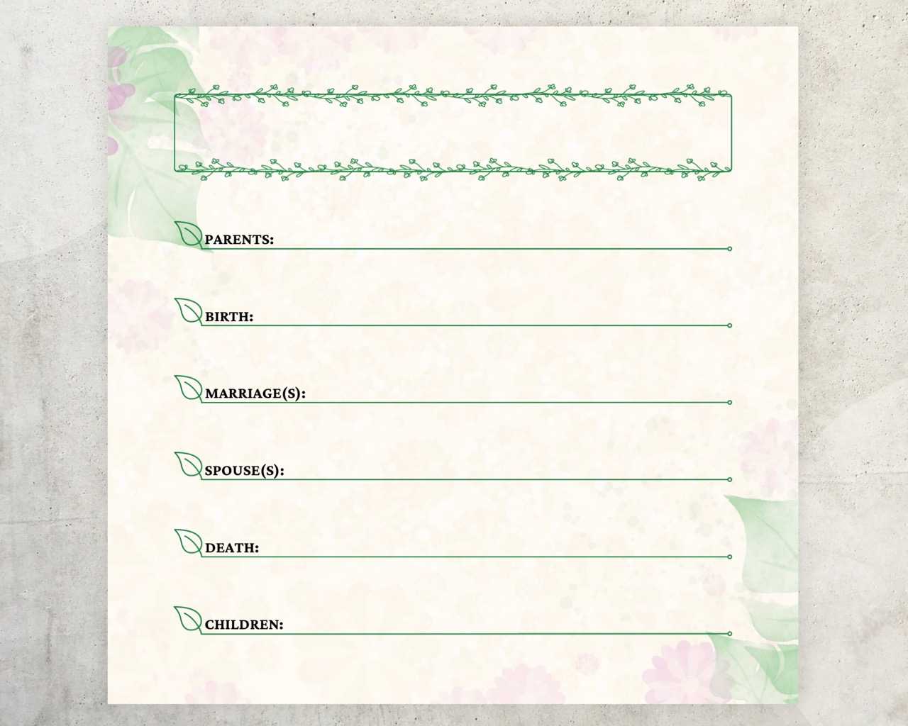 Genealogy Stickie Notes
