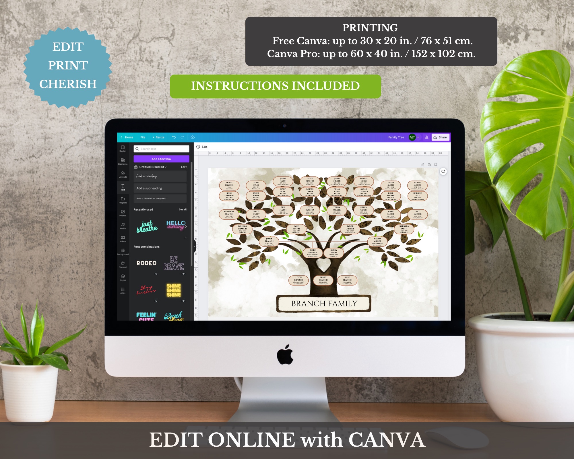 Family Tree Canva Template