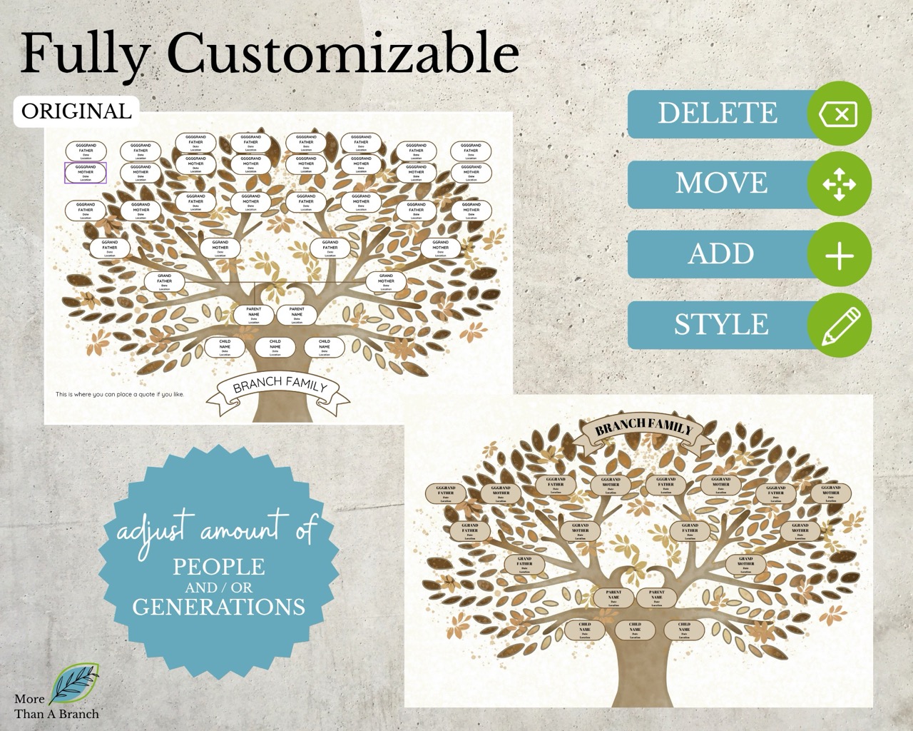 6 Generation Family Tree Template