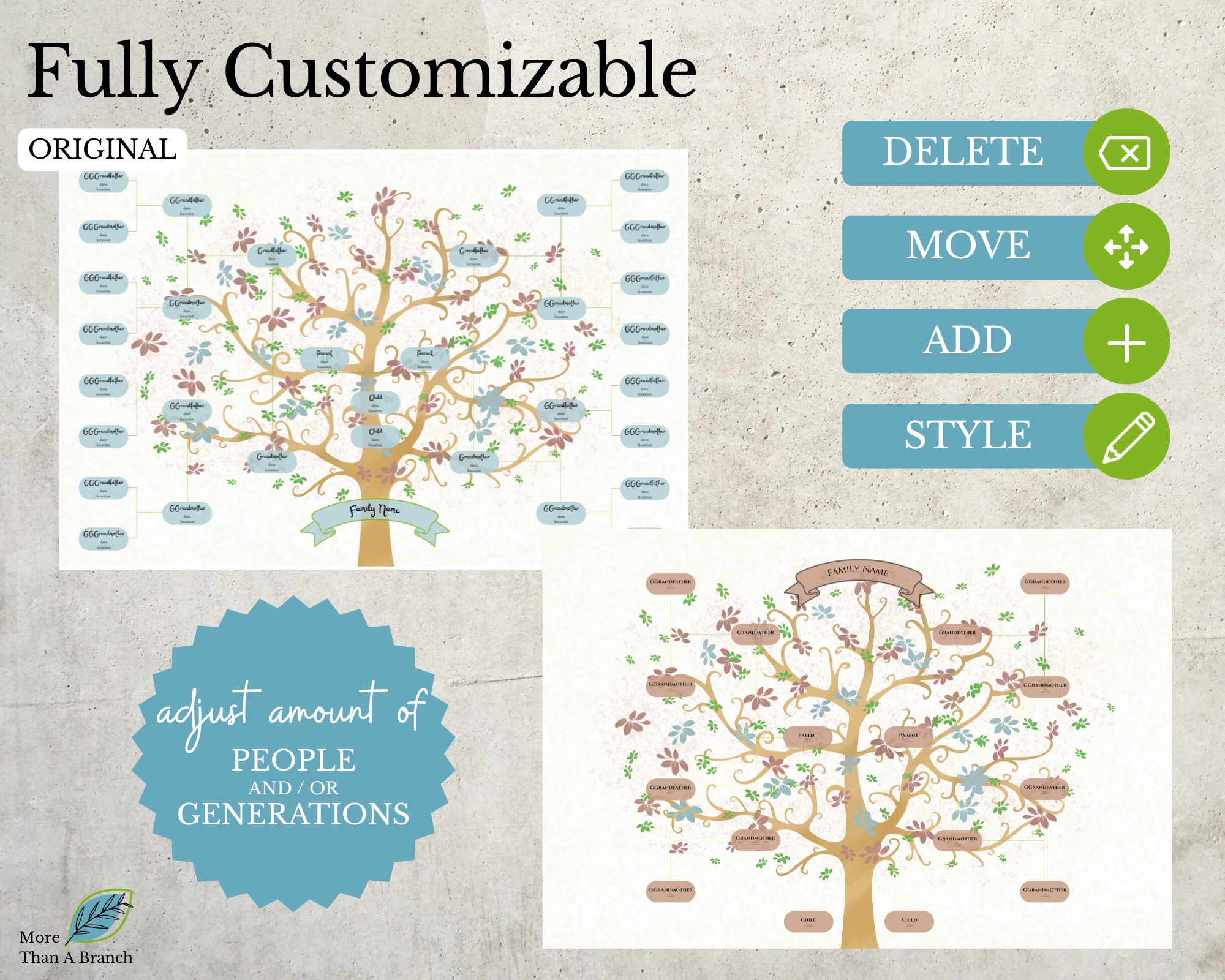 Family Tree Canva Template