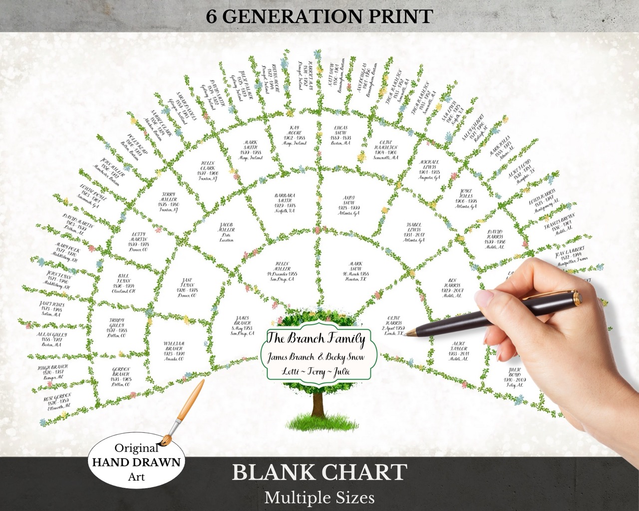 Large Printed Family Tree Chart