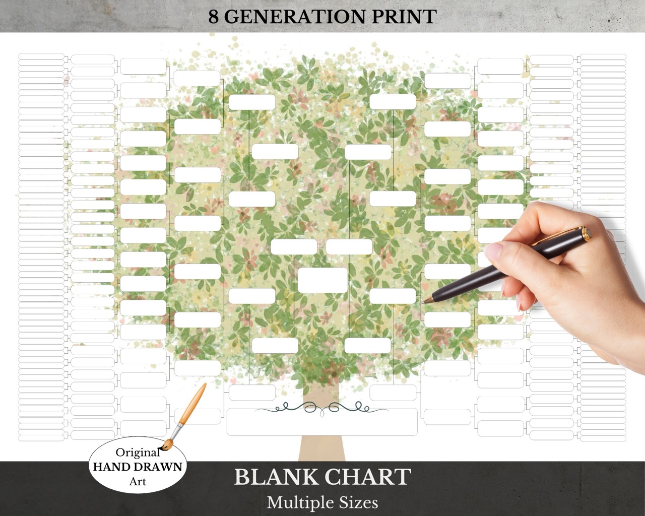 Large family tree chart print