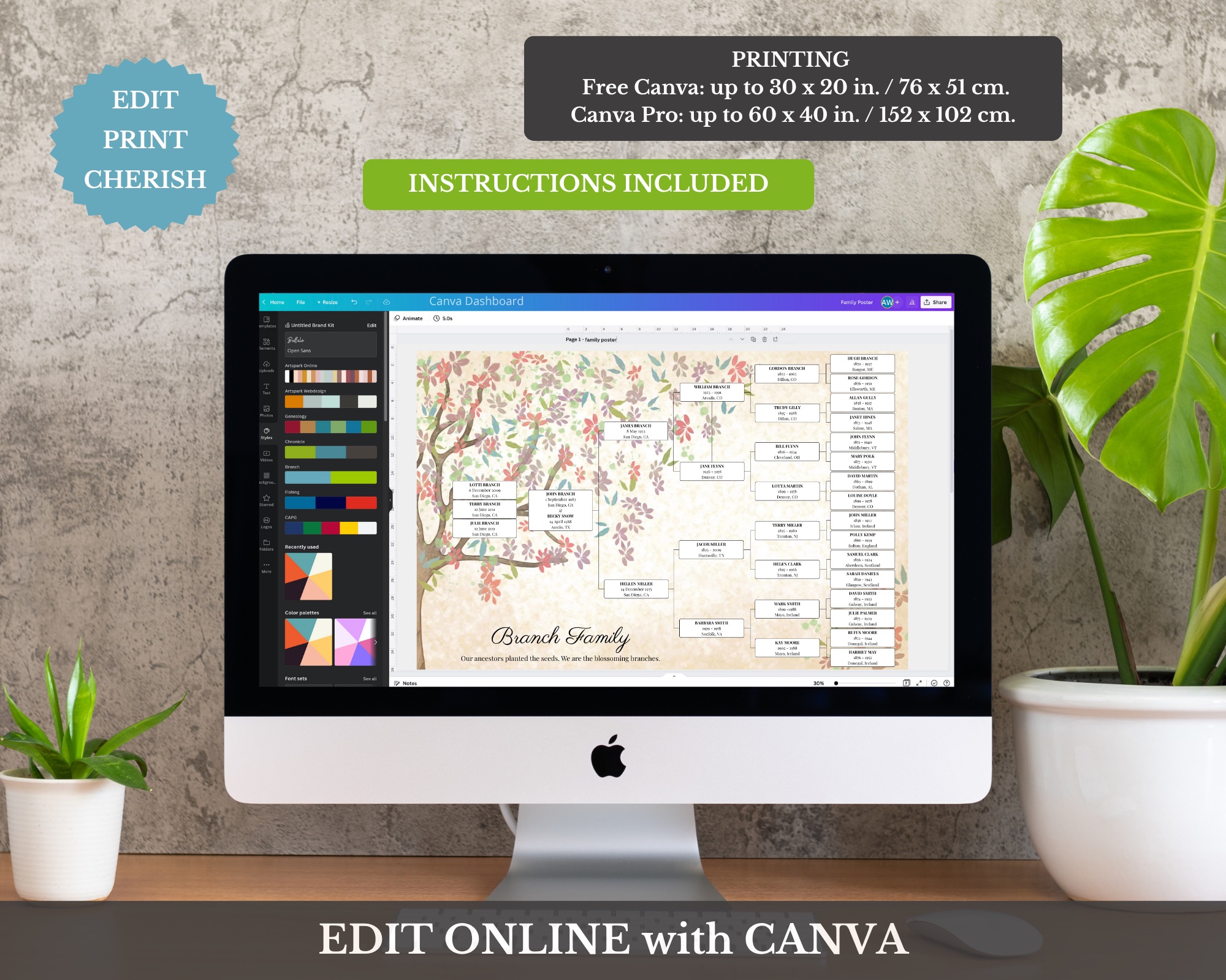 Family Tree Canva Template