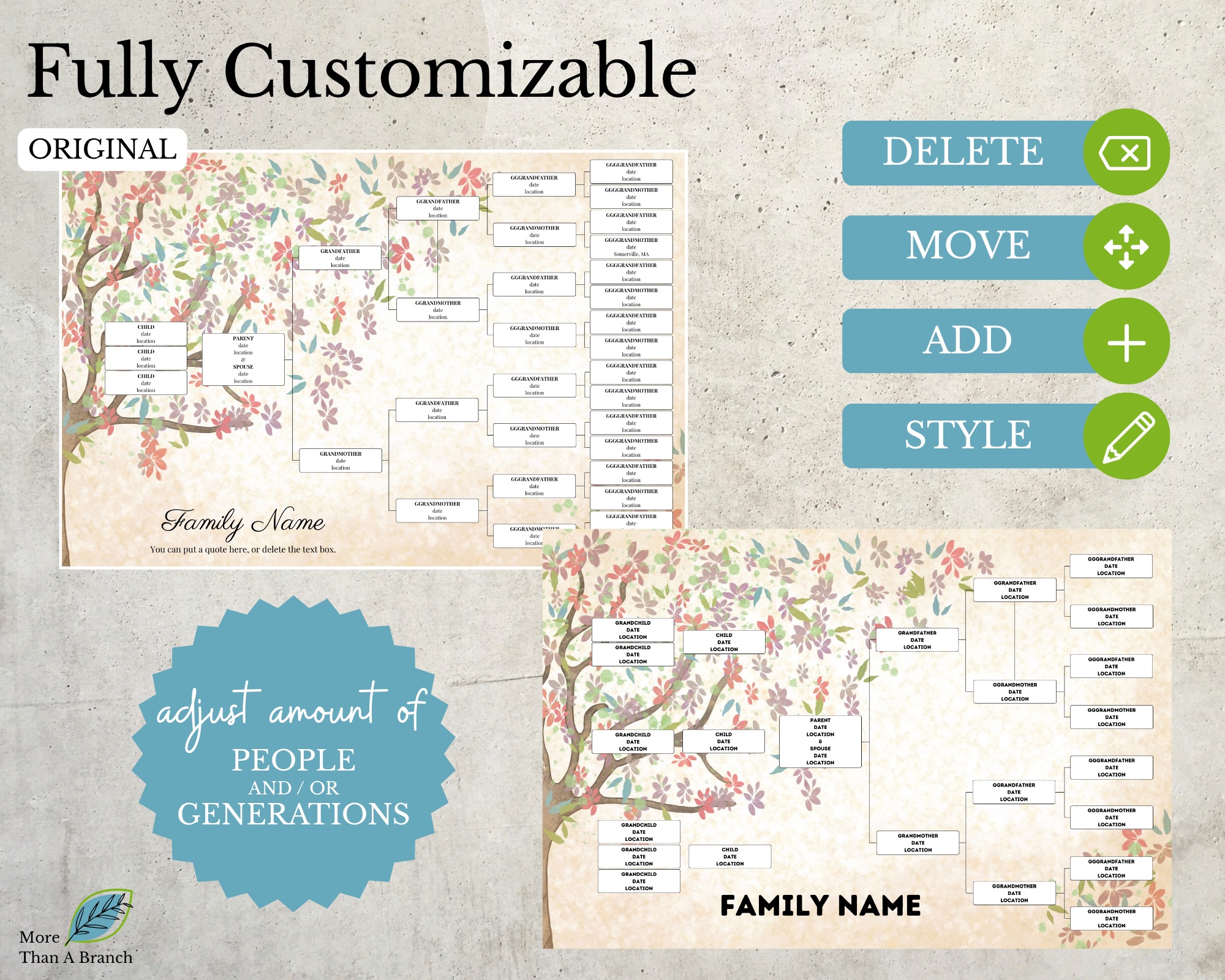 Family Tree Canva Template
