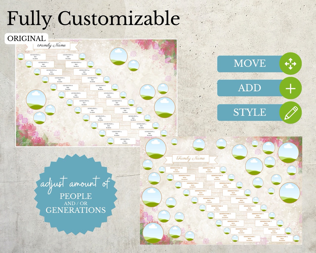 12 Generation Lineage Family Tree