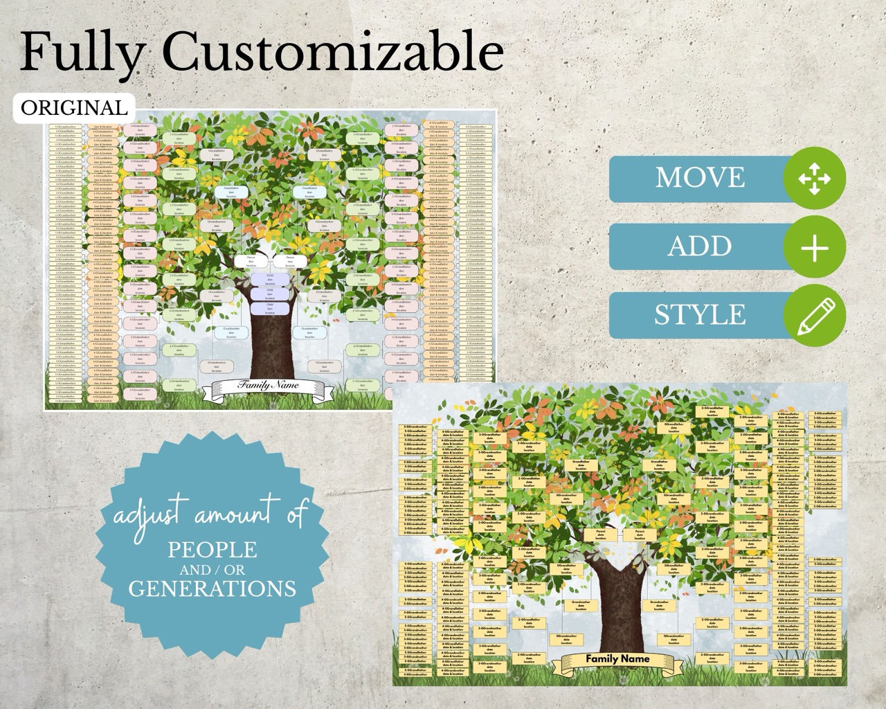 8 Generation Family Tree Template