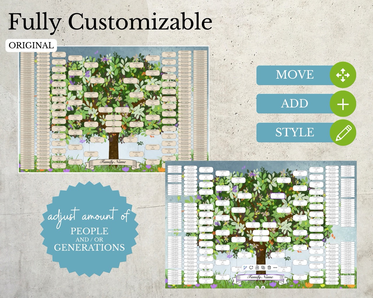 8 Generation Family Tree Template