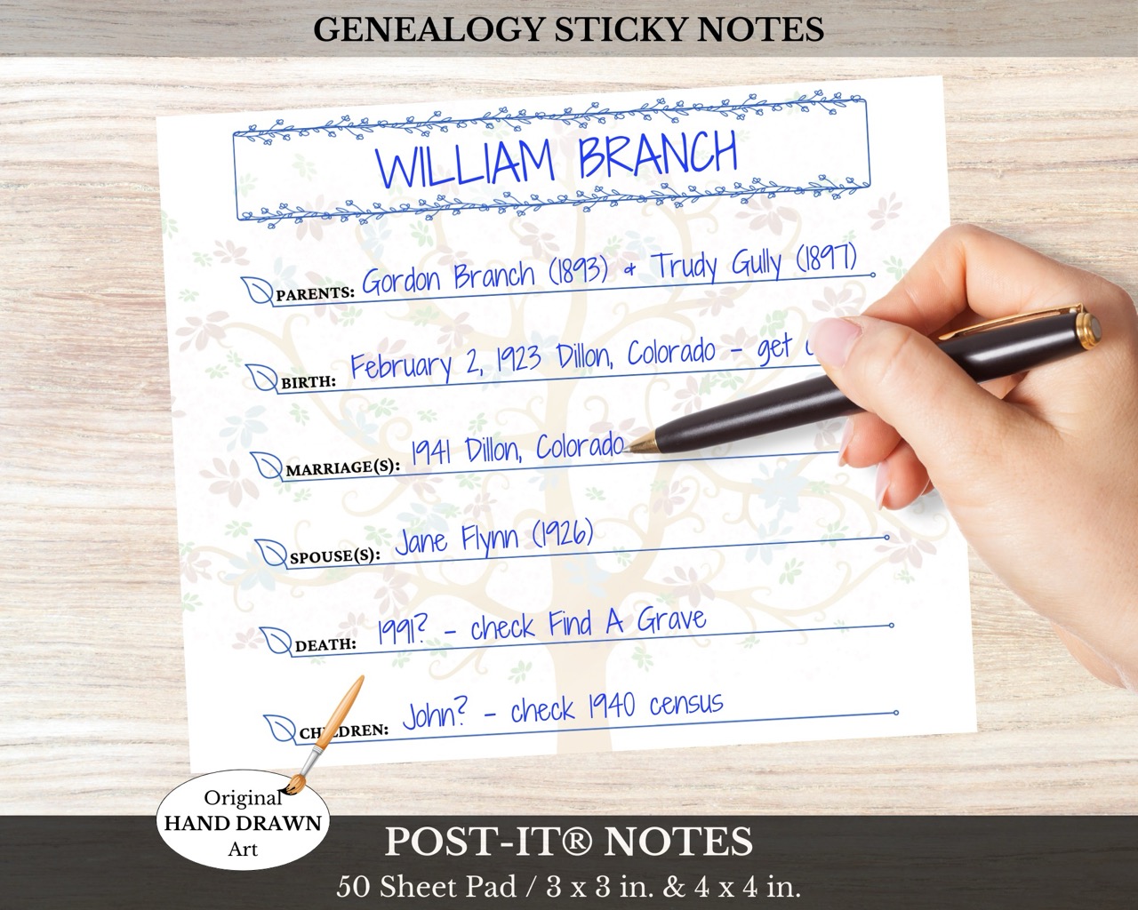 Genealogy Post-It